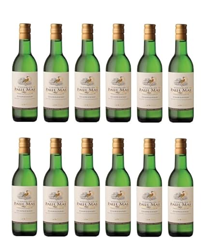 12x 0,187l - 2023er - Vignobles Paul Mas - Chardonnay - Kleinflasche - Pays d'Oc I.G.P. - Frankreich - Weißwein trocken von Wein- und Genießerparadies