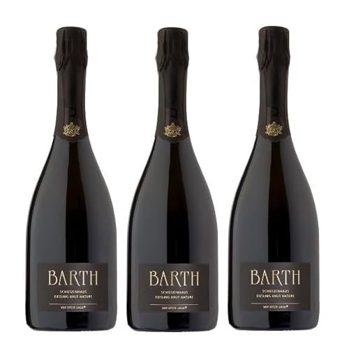 3x 0,75l - 2017er - Wein- und Sektgut Barth - Schützenhaus - Riesling-Sekt - brut nature - VDP.Erste Lage - Sekt Rheingau - Deutschland - Schaumwein brut von Wein- und Sektgut Barth