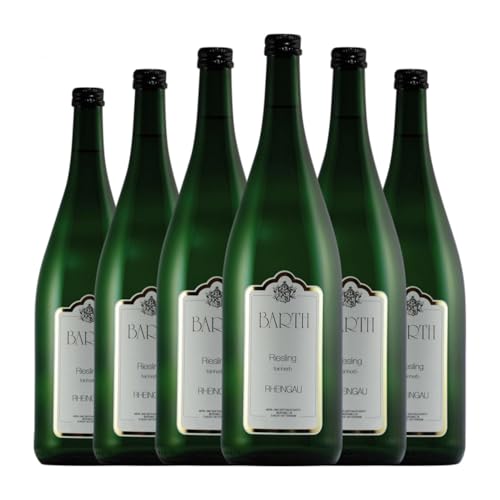 Barth Riesling Halbtrocken Halbsüß Rheingau 1 L Weißwein (Karton mit 6 Flaschen von 1 L) von Wein und Sektgut Barth