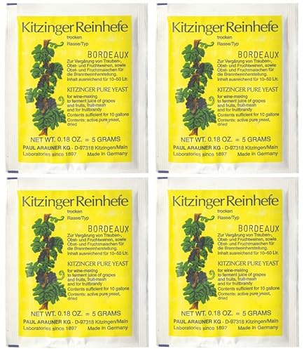 Arauner Kitzinger Weinhefe BORDEAUX, 4er Pack, für 200 Liter von ebaney