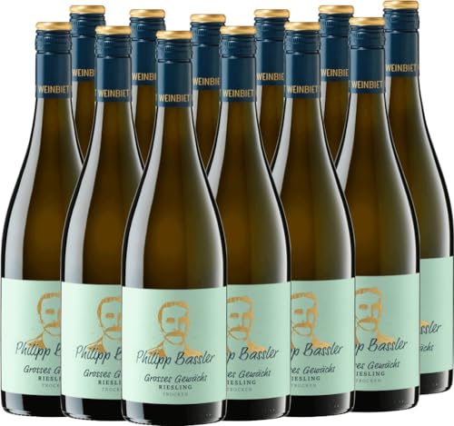 Philipp Bassler Grosses Gewächs Riesling trocken - Weinbiet Manufaktur Weißwein 12 x 0,75l VINELLO - 12 x Weinpaket inkl. kostenlosem VINELLO.weinausgießer von Weinbiet Manufaktur eG