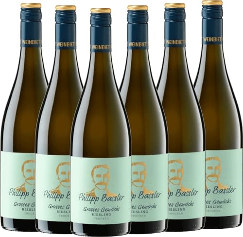 Philipp Bassler Grosses Gewächs Riesling trocken - Weinbiet Manufaktur Weißwein 6 x 0,75l VINELLO - 6 x Weinpaket inkl. kostenlosem VINELLO.weinausgießer von Weinbiet Manufaktur eG