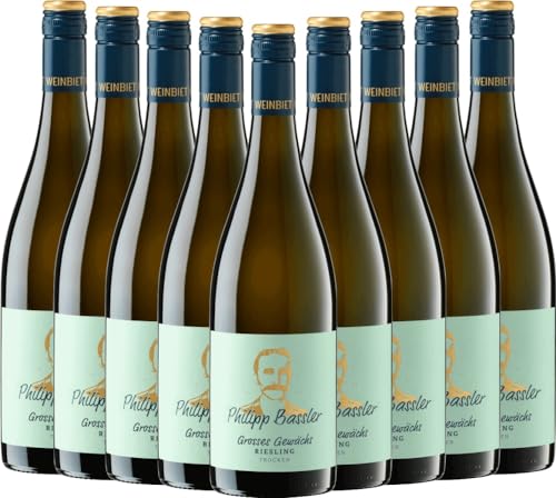 Philipp Bassler Grosses Gewächs Riesling trocken - Weinbiet Manufaktur Weißwein 9 x 0,75l VINELLO - 9 x Weinpaket inkl. kostenlosem VINELLO.weinausgießer von Weinbiet Manufaktur eG