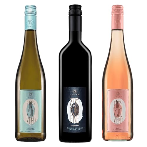 Alkoholfreies Weinpaket | Rotwein, Weißwein, Rosé von Weingut Leitz | Alkoholfreier Wein (3 x 0,75l) inkl. gratis DropStop von Weindiele