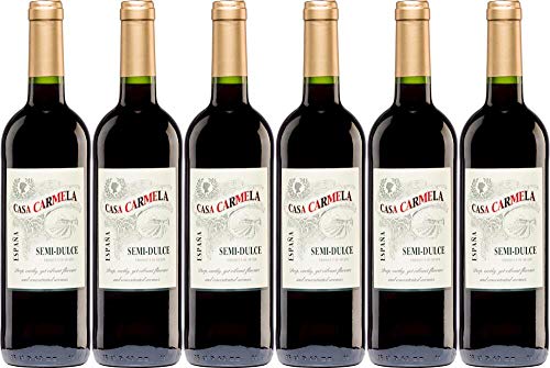 6x Casa Carmela Semi-Dulce Tinto 2021 - Weingut Bodegas Castaño, Yecla - Rotwein von Weingut Bodegas Castaño