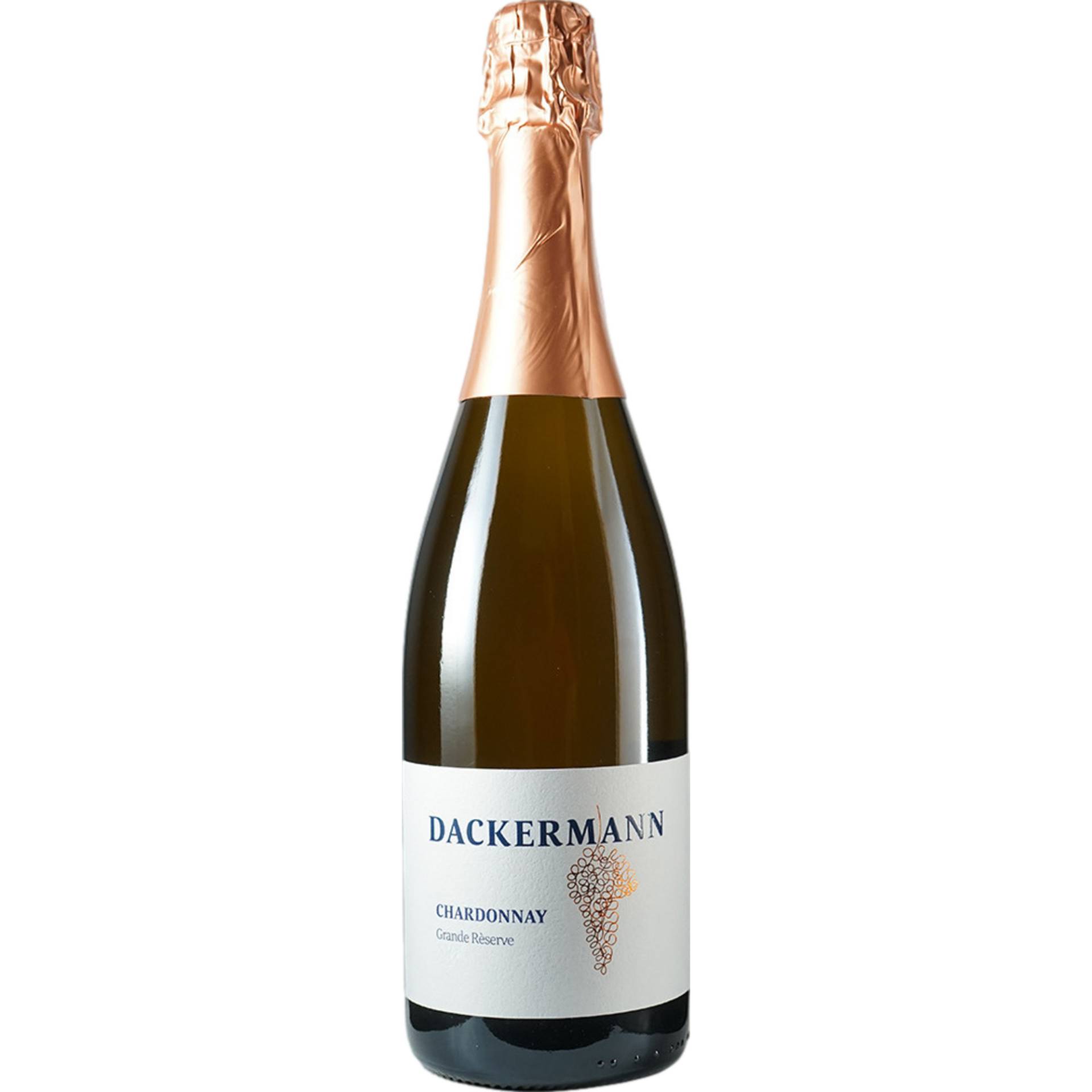 Dackermann Chardonnay Grande Rèserve Sekt, Trocken, Rheinhessen, Rheinhessen, 2020, Schaumwein von Weingut Dackermann, Gaustr. 15, 67596 Dittelsheim-Hessloch