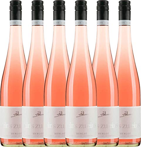 Merlot Rosé eins zu eins feinherb von A. Diehl - Roséwein 6 x 0,75l VINELLO - 6er - Weinpaket inkl. kostenlosem VINELLO.weinausgießer von Weingut Diehl