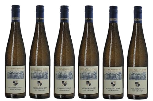 6x 0,75l - 2023er - Dreihornmühle - Weißburgunder - Vom Kalkmergel - Qualitätswein Rheinhessen - Deutschland - Weißwein trocken von Weingut Dreihornmühle