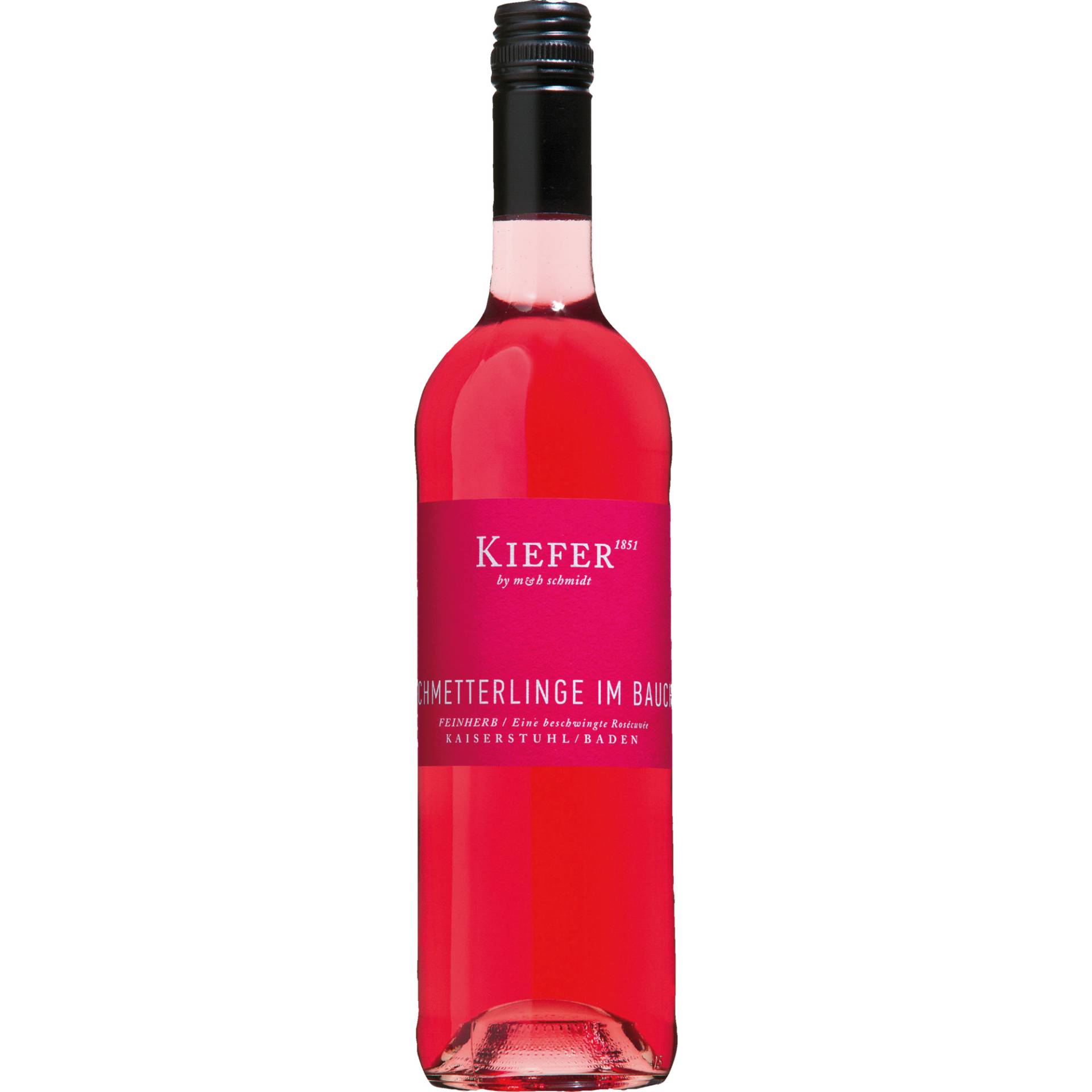 Schmetterlinge im Bauch Cuvée Rosé, Feinherb Kaiserstuhl Baden, Baden, 2023, Roséwein von Weingut Kiefer, D - 79356 Eichstetten