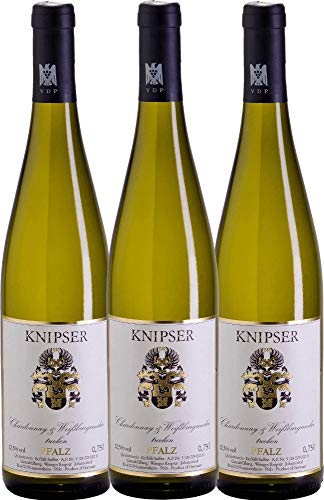 Chardonnay & Weißburgunder Knipser Weißwein 3 x 0,75l VINELLO - 3 x Weinpaket inkl. kostenlosem VINELLO.weinausgießer von Weingut Knipser