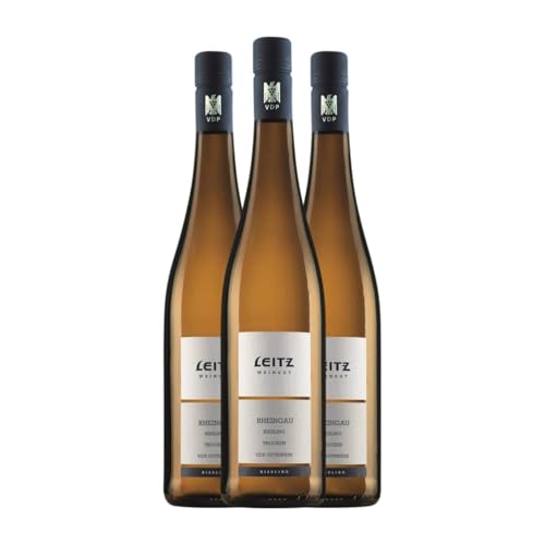 Weingut Leitz Riesling Trocken Gutswein 75 cl Weißwein (Karton mit 3 Flaschen von 75 cl) von Weingut Leitz