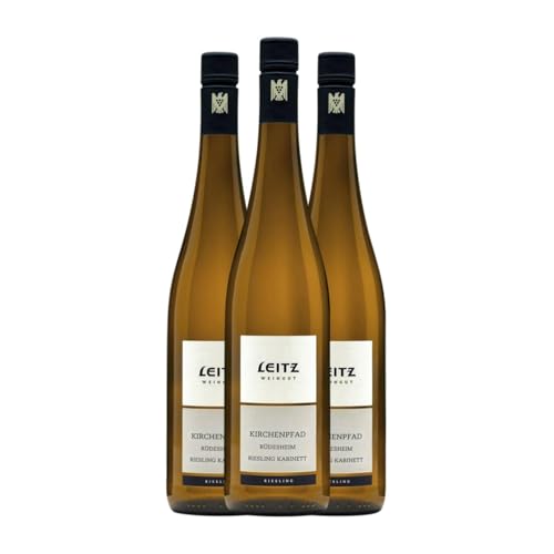 Weingut Leitz Rüdesheimer Kirchenpfad Kabinett Riesling Halbtrocken Halbsüß Rheingau 75 cl Weißwein (Karton mit 3 Flaschen von 75 cl) von Weingut Leitz