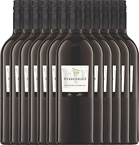 Roter Herrenhaus Winzerglühwein von Lergenmüller - Glühwein 12 x 1,0 l VINELLO - 12er - Weinpaket inkl. kostenlosem VINELLO.weinausgießer von Weingut Lergenmüller