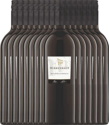 Roter Herrenhaus Winzerglühwein von Lergenmüller - Glühwein 15 x 1,0 l VINELLO - 15er - Weinpaket inkl. kostenlosem VINELLO.weinausgießer von Weingut Lergenmüller