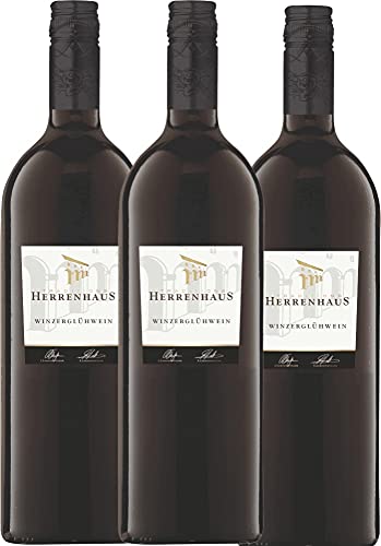 Roter Herrenhaus Winzerglühwein von Lergenmüller - Glühwein 3 x 1,0 l VINELLO - 3er - Weinpaket inkl. kostenlosem VINELLO.weinausgießer von Weingut Lergenmüller