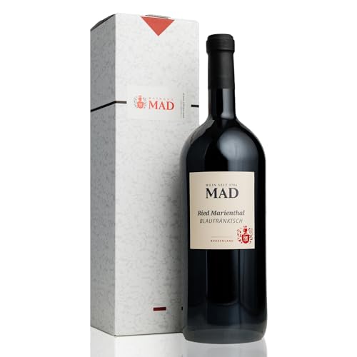 Weingut Mad Blaufränkisch Ried Marienthal 2021 Magnum | Trockener Rotwein aus Österreich | 1500ml | Hochwertiger Burgenland-Rotwein mit kräftigen Tanninen | Ideal für festliche Anlässe von Weingut MAD