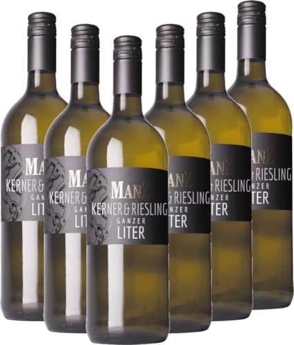 6x Vorteils-Weinpaket Kerner & Riesling ganzer Liter fruchtig - Weingut Manz von Weingut Manz