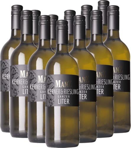 Kerner & Riesling ganzer Liter fruchtig Weingut Manz Weißwein 12 x 1l VINELLO - 12 x Weinpaket inkl. kostenlosem VINELLO.weinausgießer von Weingut Manz