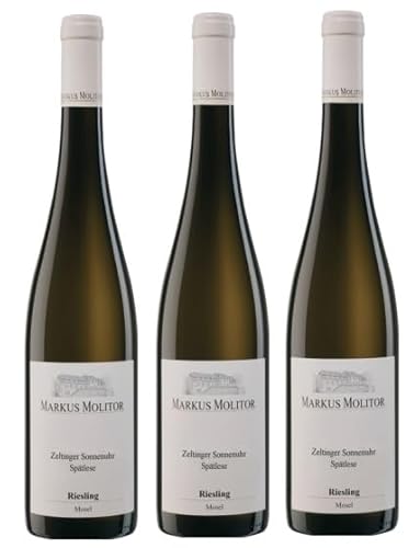 3x 0,75l - 2021er - Weingut Markus Molitor - Zeltinger Sonnenuhr - Riesling - Spätlese trocken - Prädikatswein Mosel - Deutschland - Weißwein trocken von Weingut Markus Molitor