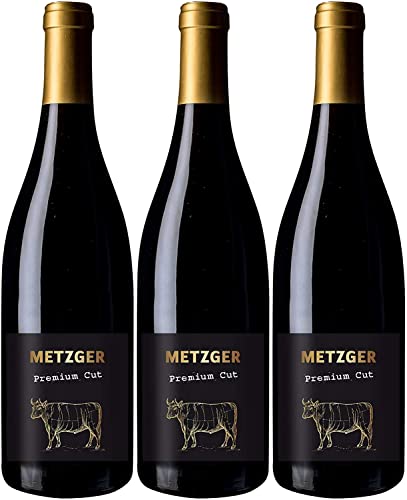 Metzger Premium Cut Pinot Noir QbA Rotwein Wein trocken Deutschland I Versanel Paket (3 x 0,75l) von Weingut Metzger