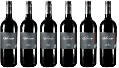 6x Cuvee aus drei (Merlot Cabernet Syrah) 2020 - Weingut Michael Schaurer, Pfalz - Rotwein von Weingut Michael Schaurer