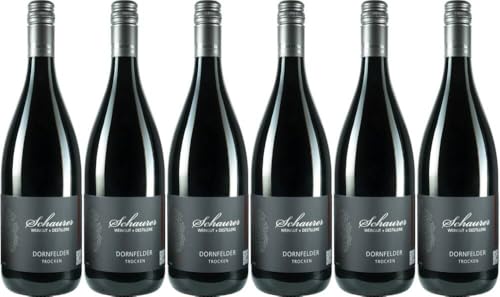 6x Dornfelder trocken 1,0l 2023 - Weingut Michael Schaurer, Pfalz - Rotwein von Weingut Michael Schaurer