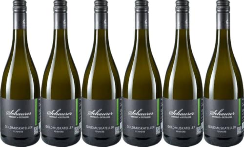 6x Goldmuskateller feinherb 2023 - Weingut Michael Schaurer, Pfalz - Weißwein von Weingut Michael Schaurer