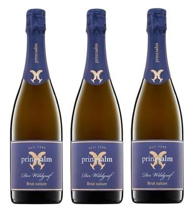 3x 0,75l - Weingut Prinz Salm - Der Wildgraf - Pinot-Sekt - brut nature - Sekt Rheinhessen - Deutschland - Schaumwein brut nature von Weingut Prinz Salm