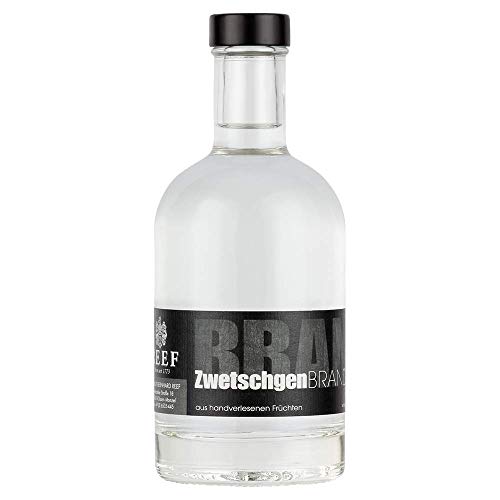 Zwetschgenbrand – Feinster Brand aus handgepflückten Zwetschgen, traditionell in Kupferkesseln destilliert, Premiumqualität aus der BLACK LINE, ideal als Digestif, 350 ml, 40% Vol. von Weingut Reef