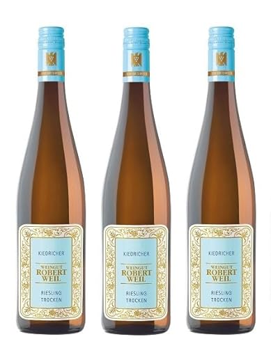 3x 0,75l - 2023er - Robert Weil - Kiedricher Riesling - VDP.Ortswein - Qualitätswein Rheingau - Deutschland - Weißwein trocken von Weingut Robert Weil