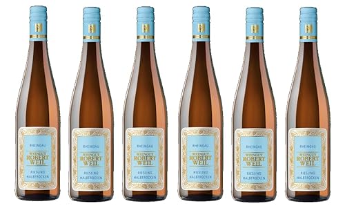 6x 0,75l - 2023er - Robert Weil - Riesling halbtrocken - VDP.Gutswein - Qualitätswein Rheingau - Deutschland - Weißwein halbtrocken von Weingut Robert Weil