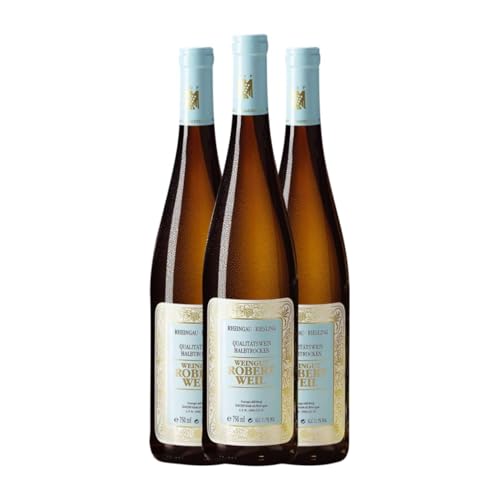 Robert Weil Riesling Halbtrocken Halbsüß Rheingau 75 cl Weißwein (Karton mit 3 Flaschen von 75 cl) von Weingut Robert Weil