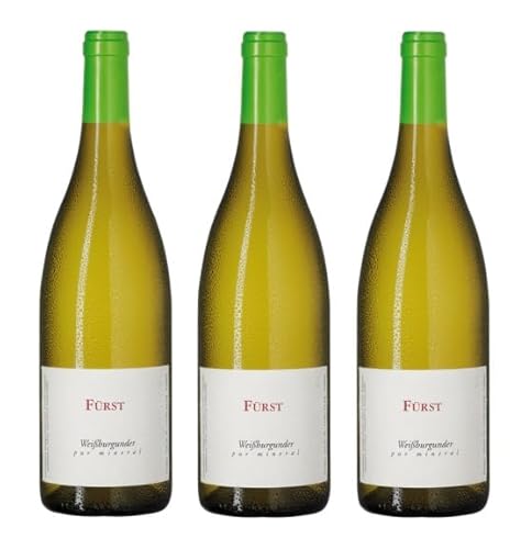 3x 0,75l - 2023er - Weingut Rudolf Fürst - pur mineral - Weißburgunder - VDP.Gutswein - Qualitätswein Franken - Deutschland - Weißwein trocken von Weingut Rudolf Fürst