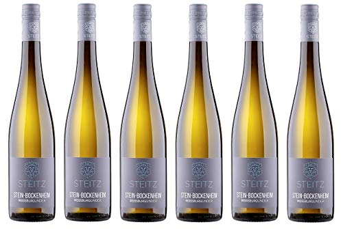 6x 0,75l - 2021er - Weingut Steitz - Stein-Bockenheim - Weißburgunder - Ortswein - Qualitätswein Rheinhessen - Deutschland - Weißwein trocken von Weingut Steitz