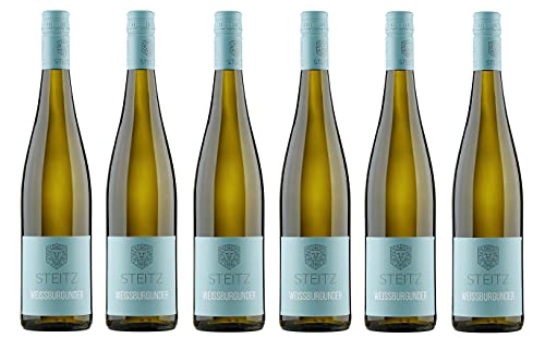 6x 0,75l - 2023er - Weingut Steitz - Weißburgunder - Qualitätswein Rheinhessen - Deutschland - Weißwein trocken von Weingut Steitz