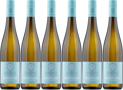 6x Grauburgunder Vulkanstein Gutswein trocken 2023 - Weingut Steitz, Rheinhessen - Weißwein von Weingut Steitz