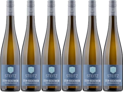 6x Weissburgunder Stein-Bockenheim trocken 2021 - Weingut Steitz, Rheinhessen - Weißwein von Weingut Steitz