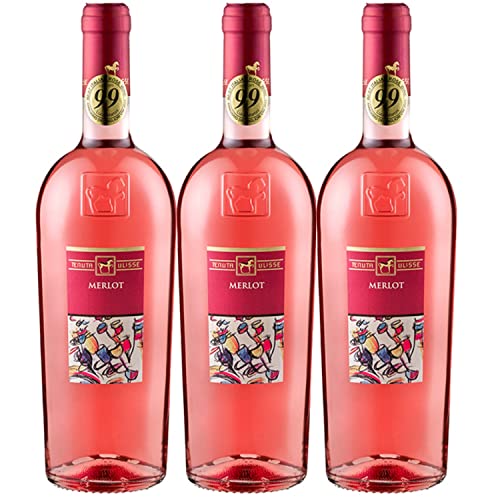 Tenuta Ulisse Merlot Rosato Roséwein Wein Trocken IGP Italien Inkl. FeinWert E-Book (3 x 0,75l) von Weingut Ulisse