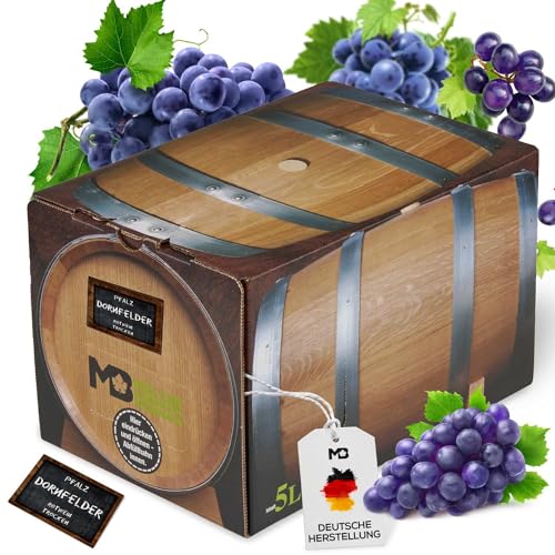 Weinhaus Müller Bornheim 5L Bag in Box Pfälzer Rotwein Trocken 2023 - Qualitäts-Dornfelder trocken aus der Pfalz - roter Qualitätswein trocken - Red Wine made in Germany von Weinhaus Müller Bornheim