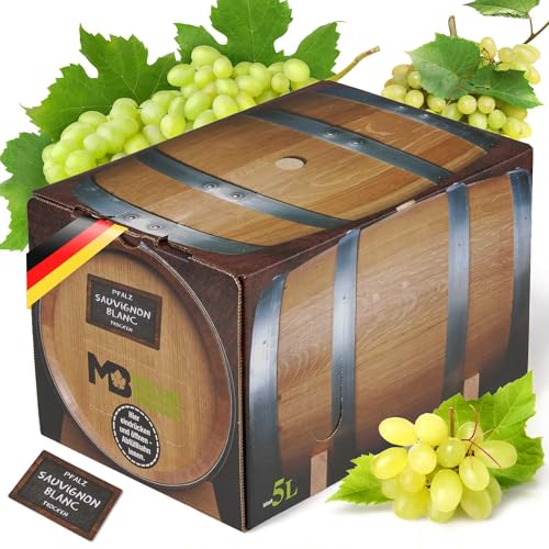 Weinhaus Müller Bornheim 5L Bag in Box Pfälzer Weißwein Sauvignon Blanc trocken 2023, Anzahl:1 Bag in Box, Geschmack:trocken, Sorte:Sauvignon blanc, Größe:5 L von Weinhaus Müller Bornheim