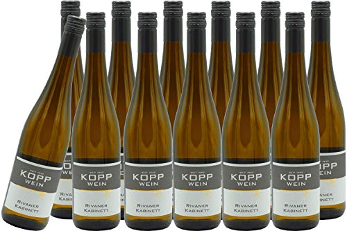 12 Flaschen 2023er Rivaner Kabinett trocken Weißwein Deutscher Prädikatswein 0,75l, direkt vom Erzeuger: Weingut Kopp in Ranschbach von Weinkellerei Kopp