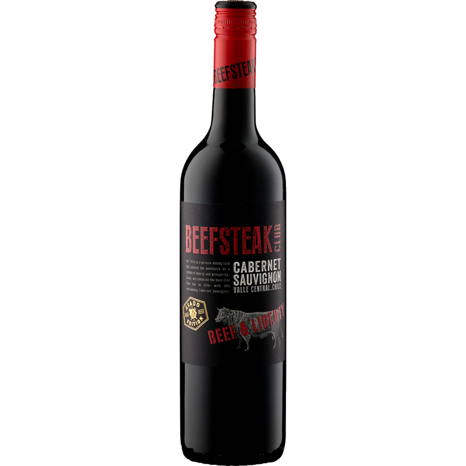 Beefsteak Club Beef & Liberty Cabernet Sauvignon, Valle Central, Valle Central, 2020, Rotwein von Weinkontor Freund GmbH, D- 33829 Borgholzhausen