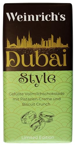 Weinrich's Dubai Style Vollmilchschokolade mit Pistazien-Creme und Biscuit Crunch, 100g, limitierte Auflage von Weinrich's