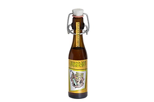 Weisenbach - VORSICHT BAUSTELLE - Motiv: "UMBAU" - 40ml Bügelverschlussflasche - Bier-Likör 20% vol. von Weisenbach