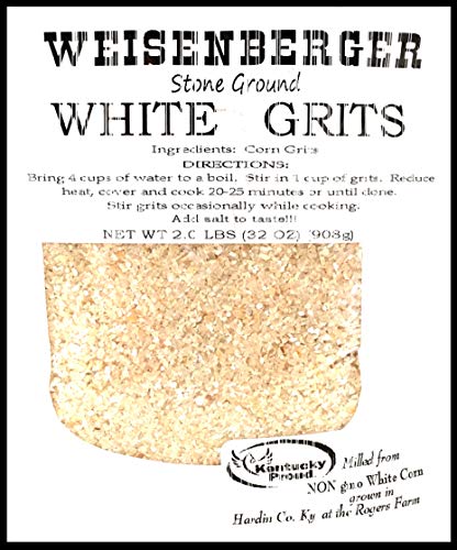 Weisenberger Steingemahlene weiße Körnungen – authentische, altmodische Maiskörner im südlichen Stil – lokales Kentucky Proud Produkt – nicht GVO gemahlene Maismehlkörner – Weiß, 0,9 kg von Weisenberger