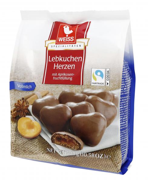 Weiss gefüllte Lebkuchen Herzen Vollmilch von Weiss Lebkuchen