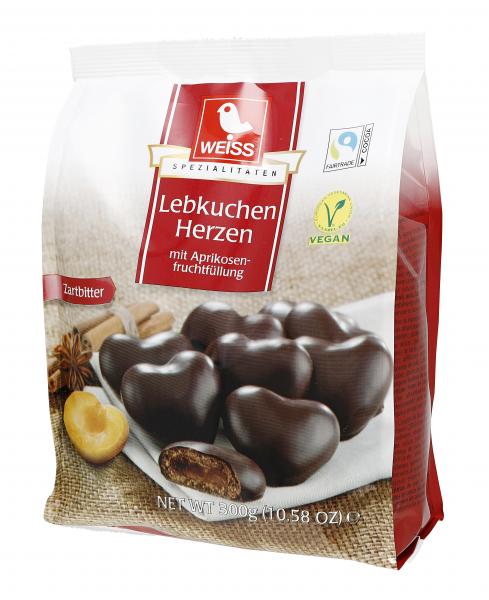 Weiss gefüllte Lebkuchen Herzen Zartbitter von Weiss Lebkuchen