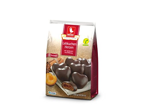 Weiss Gefüllte Lebkuchen-Herzen Zartbitter, 27er Pack (27 x 300 g) von Weiss