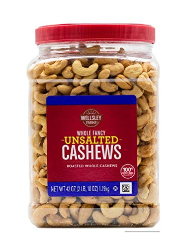 Wellsley Farms Ganze ausgefallene ungesalzene geröstete Cashewkerne, 1,2 l von Wellsley Farms