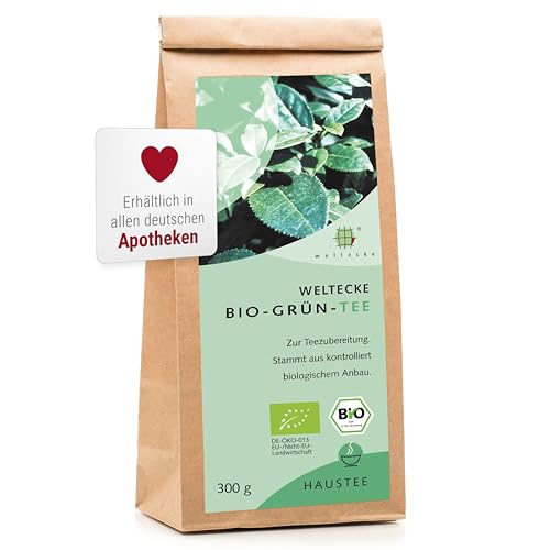 Weltecke Sencha Grüner Tee BIO 300 g lose | Frisch in Deutschland kontrolliert & abgefüllt | Bio-Grün-Tee mit mild-herbem Aroma | Organic Green Tea mit Koffein | Natürlich vegan von Weltecke